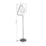 Lampada da terra a stelo Yumak MDL4256 grigio e paralume tessuto bianco