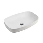 Lavabo da appoggio LAV43560 in ceramica 60x38x14 cm bianco lucido