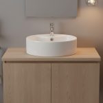 Lavabo da appoggio LAV618 in ceramica 46x46x15.5 cm bianco lucido