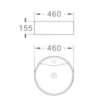 Lavabo da appoggio LAV618 in ceramica 46x46x15.5 cm bianco lucido