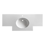 Lavabo da incasso YJ12250 top in pietra sinterizzata e lavabo in ceramica bianco lucido