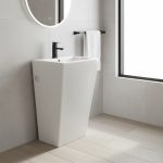 Lavabo freestanding LAV303 in ceramica 53x46.5x86.5 cm bianco