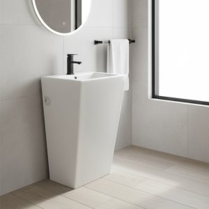 Lavabo freestanding LAV303 in ceramica 53x46.5x86.5 cm bianco
