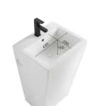 Lavabo freestanding LAV303 in ceramica 53x46.5x86.5 cm bianco