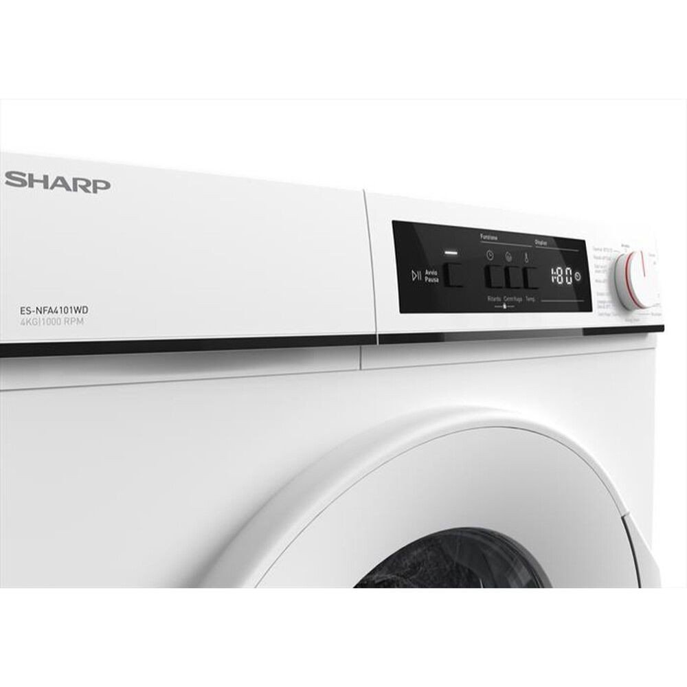 Lavatrice Sharp ESNFA4101WD slim 4 kg centrifuga 1000 giri bianca classe D