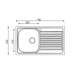 Lavello Classic 273 79x50 cm destro