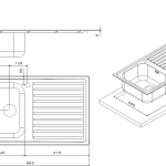 Lavello SAXT331A 86x50 cm sinistro