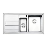 Lavello SAXT332 100x50 cm 1 vasca con vaschetta e gocciolatoio sinistro