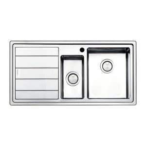 Lavello SAXT332 100x50 cm 1 vasca con vaschetta e gocciolatoio sinistro