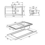 Lavello Smeg LC102AL 100x50 cm 1 vasca +1/2 con gocciolatoio reversibile