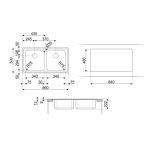 Lavello Smeg LP8622 inox 2 vasche 86x50 cm