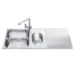 Lavello Smeg LTS102D2 inox 1+1/2 vasca con gocciolatoio destro 100x50 cm