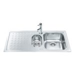 Lavello Smeg LV100S3 1 vasca + 1/2 con gocciolatoio sinistro 100x50 cm inox