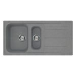 Lavello Smeg LZ102TT 1 + 1/2 vasca con gocciolatoio reversibile 100x50 cm. titanio