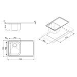 Lavello Smeg SP791S 79x50 cm 1 vasca con gocciolatoio sinistro inox