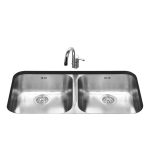 Lavello Smeg UM3434 sottotop 76x45 cm 2 vasche inox