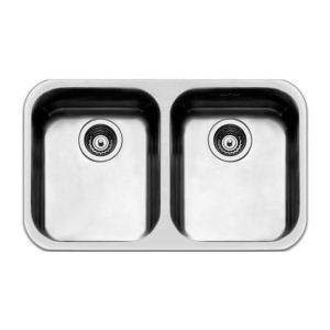 Lavello Smeg UM3434 sottotop 76x45 cm 2 vasche inox