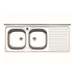 Lavello appoggio 50 series 120x50 cm 2 vasche SA127 destro