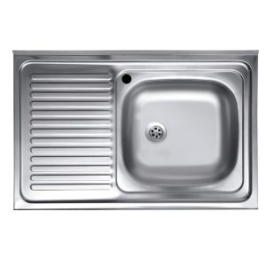 Lavello appoggio 80x50 SA216 1 vasca e gocciolatoio sinistro