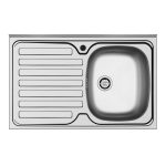 Lavello da appoggio Mediterraneo801 con 1 vasca destra e gocciolatoio sinistro con alzatina inox