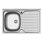 Lavello da appoggio Mediterraneo801 con 1 vasca sinistra e gocciolatoio destro con alzatina inox