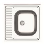 Lavello da appoggio SA24 una vasca 60x60cm. inox