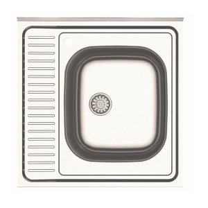 Lavello da appoggio SA24 una vasca 60x60cm. inox