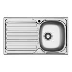 Lavello da incasso Adriatico861 monostampo con 1 vasca destra e gocciolatoio sinistro inox