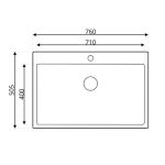 Lavello da incasso SA233 1 vasca 76x50.5 cm. inox