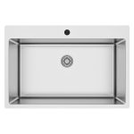 Lavello da incasso SA233 1 vasca 76x50.5 cm. inox