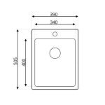 Lavello da incasso SA349 1 vasca 39x50.5 cm. inox