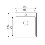 Lavello da incasso SA381 1 vasca 45x50.5 cm. inox