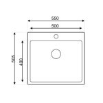 Lavello da incasso SA383 1 vasca 55x50.5 cm. inox