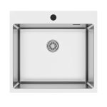 Lavello da incasso SA383 1 vasca 55x50.5 cm. inox