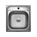 Lavello da incasso Samet monostampo SA179 1 vasca inox 41x44 cm.