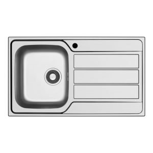 Lavello da incasso Tirreno861 con 1 vasca sinistra con gocciolatoio destro inox