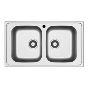 Lavello da incasso Tirreno862 2 vasche 86x50 inox