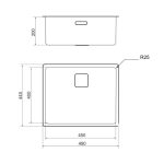 Lavello filotop Vasca45 foro quadro inox