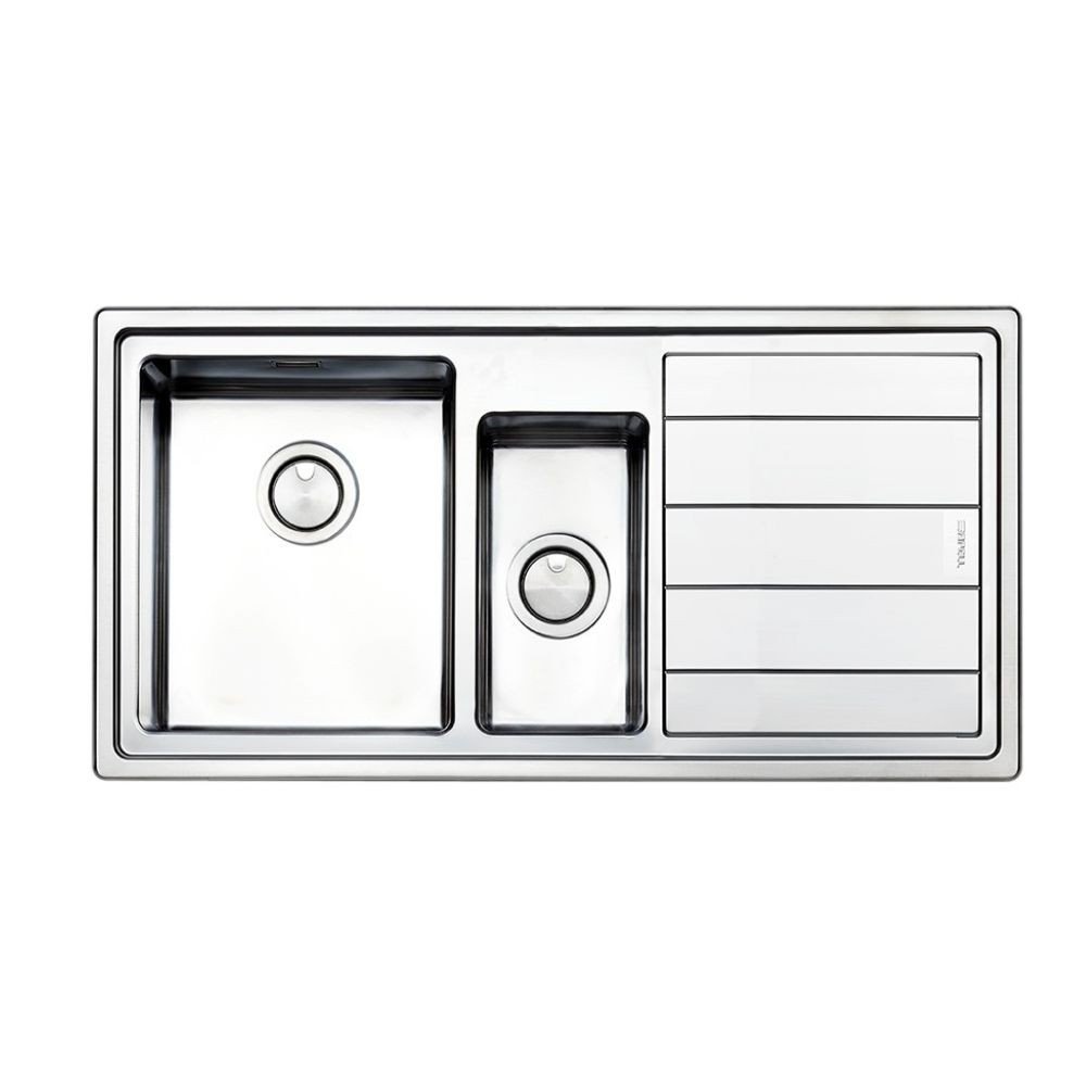 Lavello incasso LNP1002IRB 1 vasca e 1/2 con gocciolatoio destro 100x50 inox