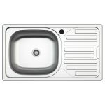 Lavello incasso SA07 una vasca con gocciolatoio destro 43.5x76 cm. inox