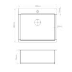 Lavello incasso SA3070 una vasca 55x48 cm. inox