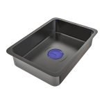 Lavello incasso SA3541 una vasca 75x45 cm. completo di accessori trattamento PVD acciaio nero