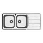 Lavello incasso Tirreno116 con 2 vasche sinistre e gocciolatoio destro inox