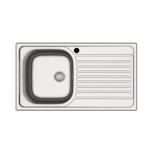 Lavello incasso cucina MP861VDX acciaio 86x50 cm una vasca e gocciolatoio destro