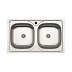 Lavello incasso cucina MP862V acciaio 86x50 cm due vasche