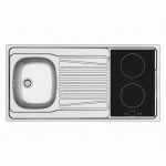 Lavello monoblocco reversibile Indiano120 1 vasca con foro per piano cottura da 30 cm. inox