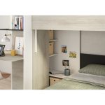 Letto a castello 6885 con scrivania reversibile bianco vintage antracite