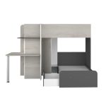 Letto a castello 6885 con scrivania reversibile bianco vintage antracite
