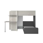 Letto a castello 6885 con scrivania reversibile bianco vintage antracite