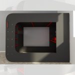 Letto a soppalco 5000 con postazione gamer reversibile antracite rosso